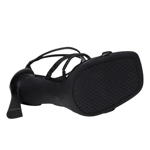 Jessica Simpson Aaralyn Black Heel Leather Heeled Sandals Size 9.5 - Picture 3 of 4